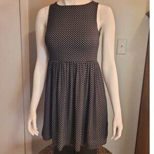 Ann Taylor Loft Black & White Polka Dot Fit & Flare Dress Sz 2 Petite Twee Cute